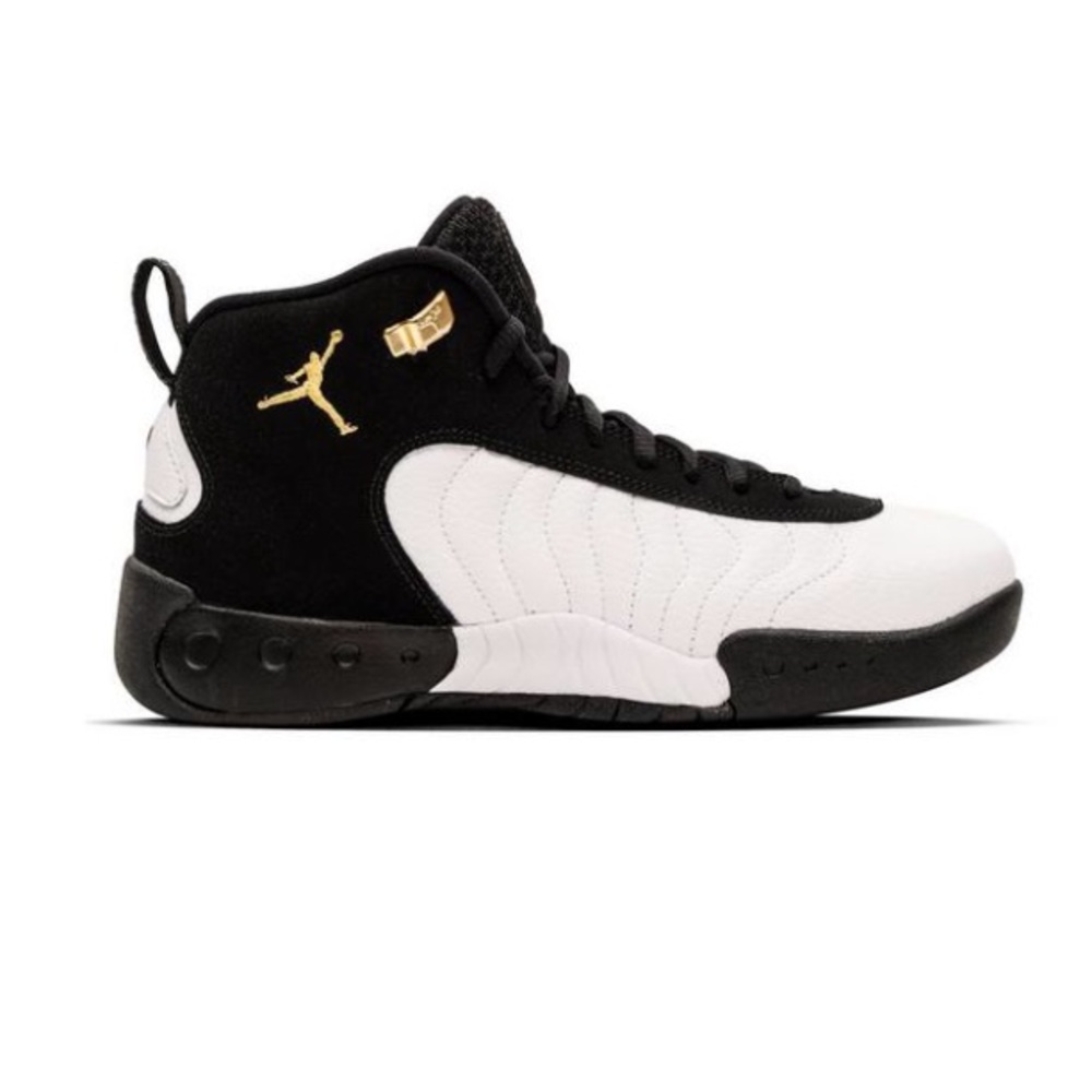 Black white and gold Jordan jumpman pro